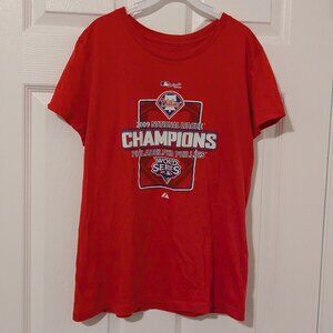 Majestic Phillies 2009 National League Champions tee size large